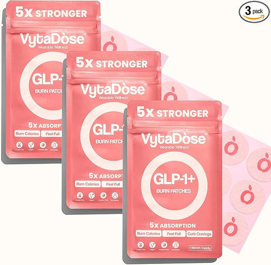 GLP1 Patches | 5X Stronger Formula | 12 Hour Extended Hunger Support | Berberine, Pomegranate, Green Tea, L-Glutamine | New & Improved Kind of GLP-1 Patches | 3 Pack
