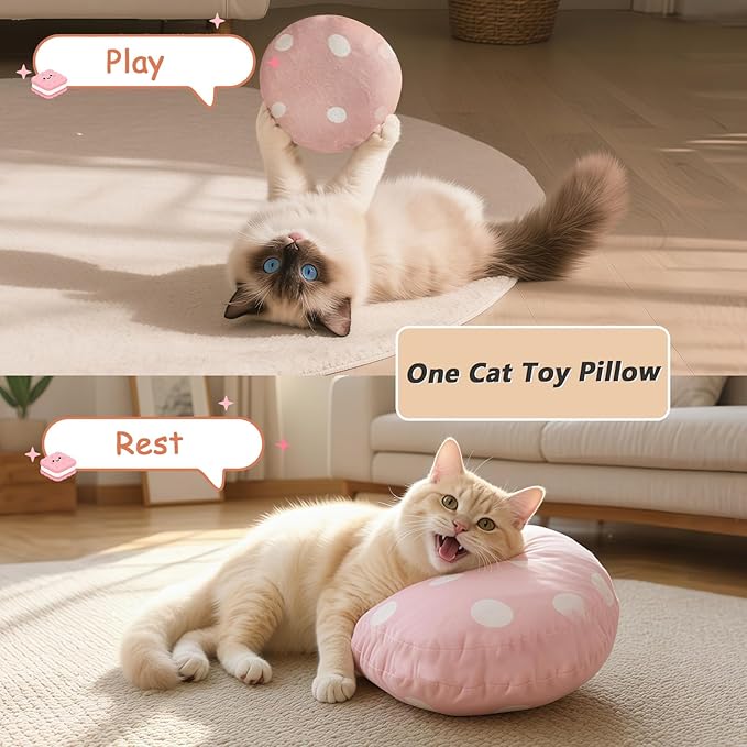 Cat Couch with Soft Pillow, Supportive Dog Couch, Cat Sofa with Removable Cover，Cute Cookies Shaped, 24 Inch
