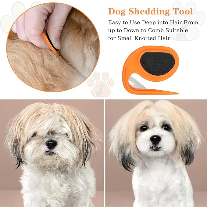 Multifunctional Pet Grooming Tool - Knot Remover and Hair Removal Comb for Cats and Dogs, Tackles Loose Knotted Hair