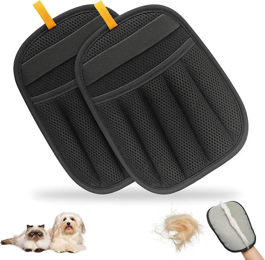2025 Newly Upgraded Pet Hair Removal Gloves for Cats & Dogs, Electrostatic Grooming Gloves for Pet Hair, Five-Finger Reusable Pet Hair Remover Tool for Clothes, Bed, Couch, Carpet, 2 Pcs
