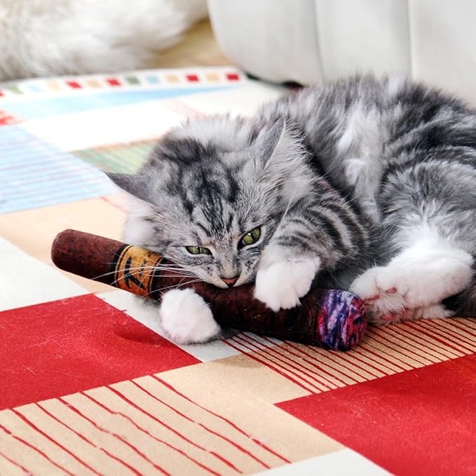 Tamu style Funny Catnip Toy for Cats, 10 Inch Plush Kicker Toy, Soft Cat Toy for Indoor Play