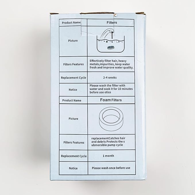 SOOFPET 16pcs Cat Water Fountain Filter - Pet Fountain Filters Replacement - Sponge and Carbon Filters for Automatic Dog Water Bowl Dispenser - Provide Clean Drinking Water for Small Animals