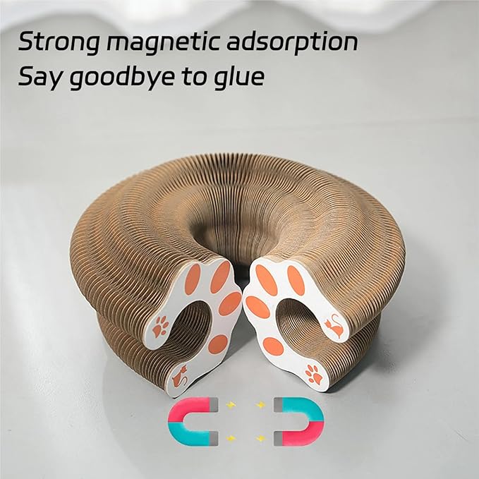 PurrPlex Magic Organ, PurrPlex Cat, Magic Organ Cat Scratch Board Foldable Cats Accordion, Flexible Cats Scratcher, Cardboard Scratchers for Indoor Cats with Interactive Bell Ball (3Pcs)