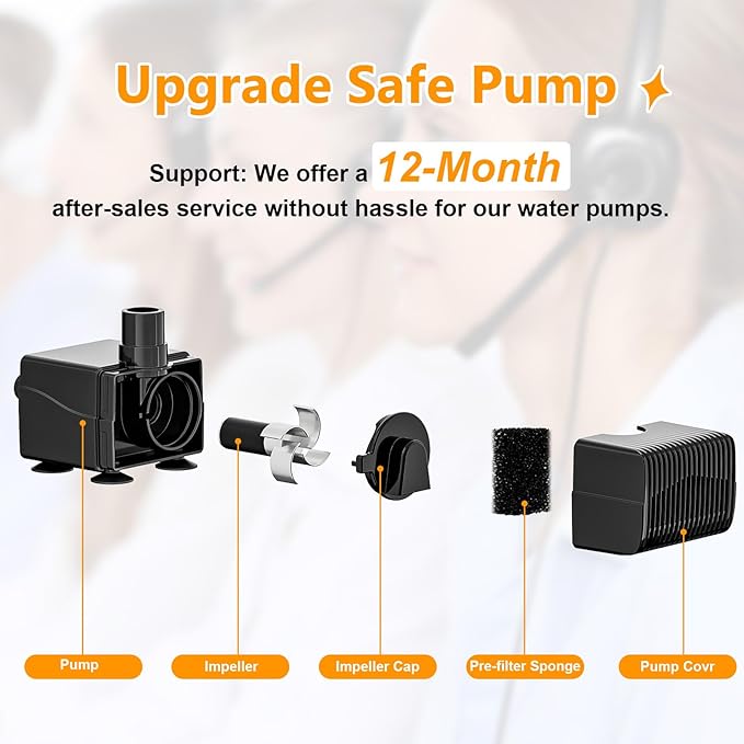 JMICOW 10L/2.6Gal/338oz Dog Water Fountain for Large Dogs, Dog Fountain Water Bowl, Pet Water Fountain with 5 Replacement Filters and 4 Cleaning Brushes (Black)