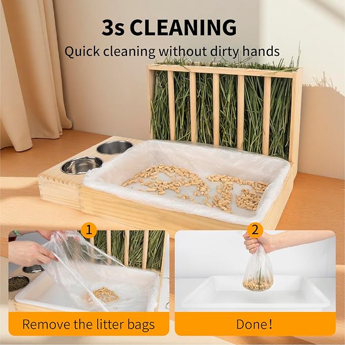 Small Animal Bedding & Litter,50 pcs Disposable Rabbit Cage Liner Bags 3s Quick Clean for Bunny Cat Guinea Pig Ferret Chinchilla