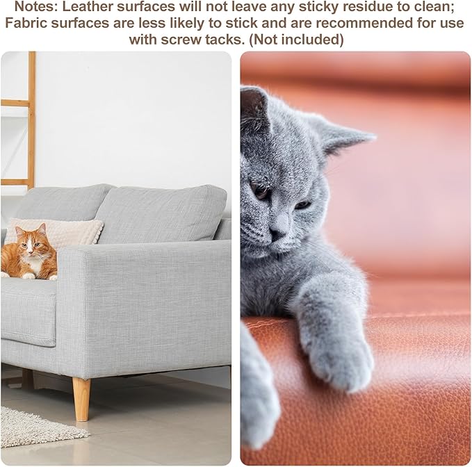 uxcell Anti Cat Scratch Furniture Protector, 2 Rolls 118" x 3.9" Single-Sided Sticky Couch Protector from Cat Claws, Clear Protectors from Cats Scratching for Sofa Corners, Walls, Doors