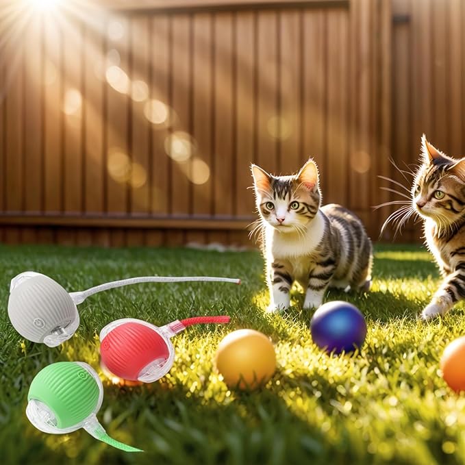 Cat Toys Cat Toys for Indoor Cats Interactive Cat Toys Smart Obstacle Avoidance Cat Ball Indoor Cat Boredom Interactive Toys (Grizzly)