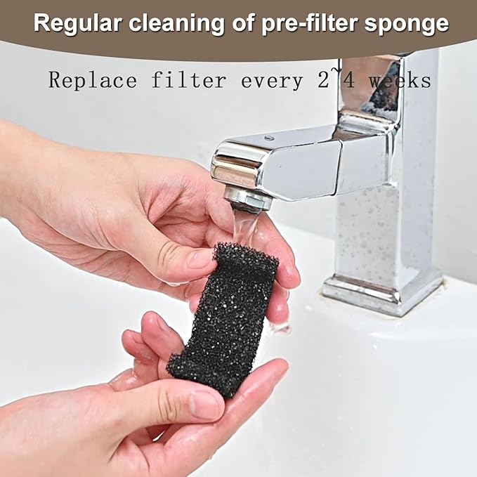 Cat Water Fountain Foam Filter, 8 Packs Cat Fountain Sponge Filter Replacement Filter for Pet Water Fountain Automatic Drinking Water Dispenser(U Sponge 8 Pack)