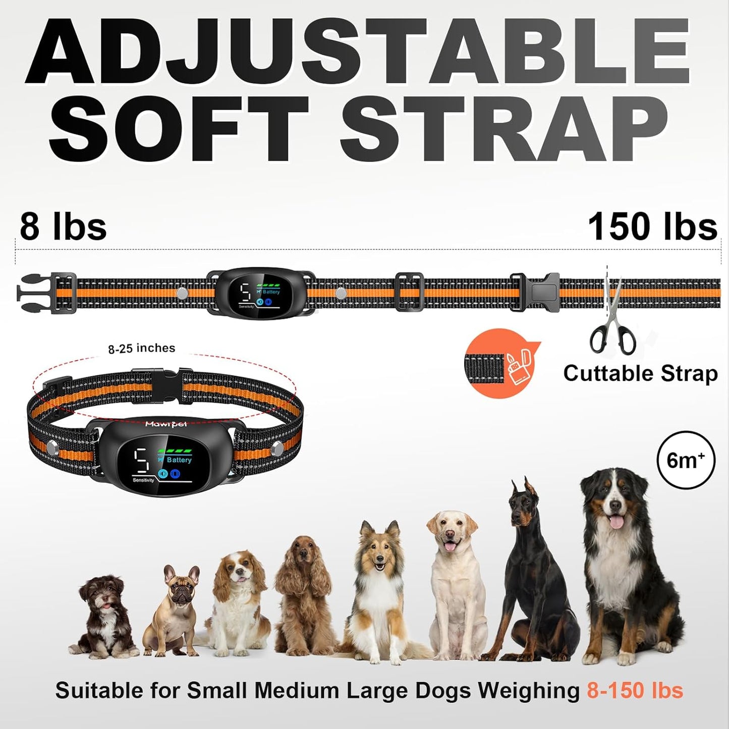 Upgraded Anti-Bark Collar with Remote Control, 2-in-1 Dog Training Collar&Dog Bark Collar with 5 Adjustable Sensitivity,Smart Anti Barking for Large Medium Small Dogs E Collar-Orange