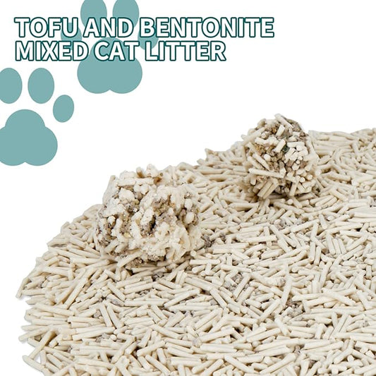 Plant-Based Cat Litter, Odor Control Quick Clumping Tofu Cat Litter, 6 lbs, Low Tracking Dust Control Lightweight Flushable Unscented Natural Kitty Litter