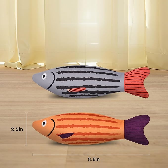 Cat Toys, Catnip Toys for Cats, Soft and Durable with Rattle Sound, Interactive Kitten Toys for Indoor Cats, Cat Chew Toy for All Breeds (4Pack, Sardine)