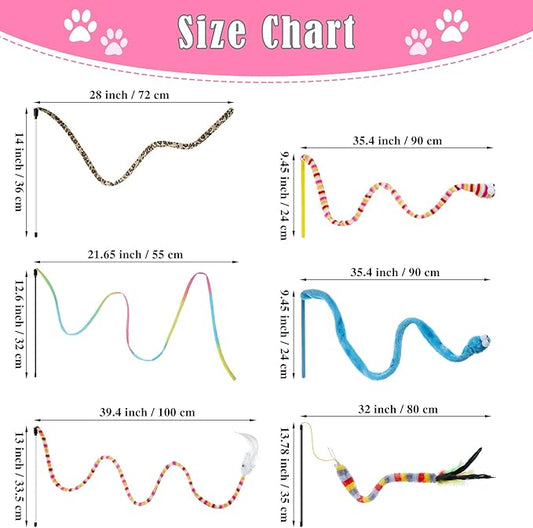 6 Pieces Cat Toys Interactive Cat Wand Toys with Feather and Bell Safe Teaser Catcher Stick Toy Colorful and Sounding Christmas Wand for Cats Kittens Training Pets Exerciser