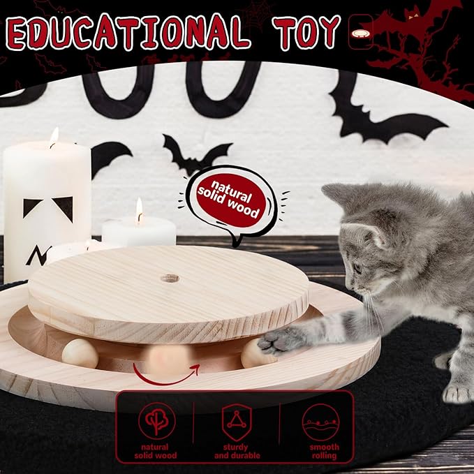 Scratching Posts for Indoor Cats Adults,45'' Tall Gothic Scratching Post with 3.5Inch Diameter Sisal Rope,Cat Scratcher with Interactive Ball Toys Self Groomer Brush for Large Cats