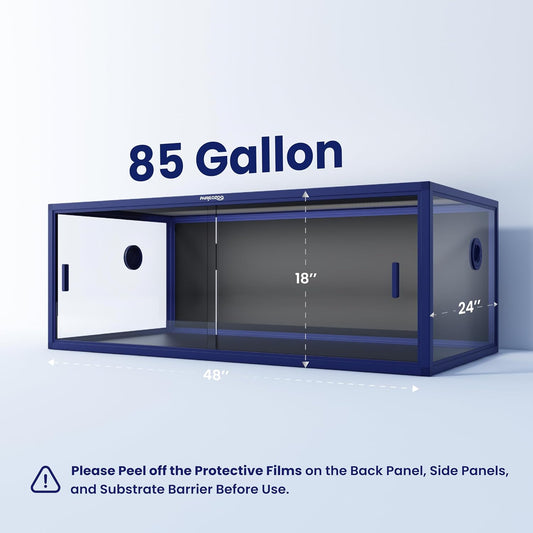 85 Gallon Snake Enclosure, Front Opening Reptile Tank for Easy Maintenance, Reptile Terrarium with Top Screen Ventilation 48''x24''x18''