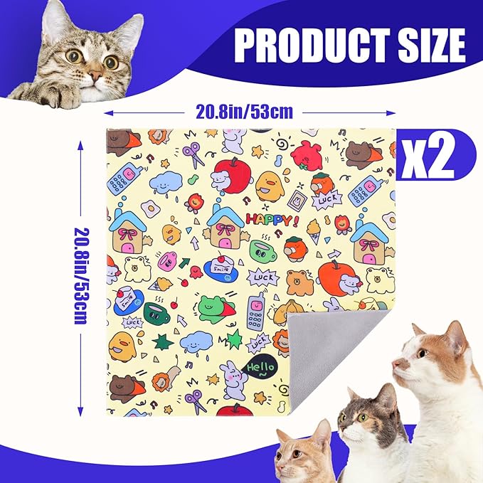 XANGNIER 2 Pcs Cat Wrap for Grooming,Cat Restraint Wrap for Cutting Nails,Fabric Burrito Wrap for Nail Clipping, Anti-Scratch, Anti-Escape,Multifunctional Swaddle Wrap Pet Tool (20.8 x 20.8 Inch)