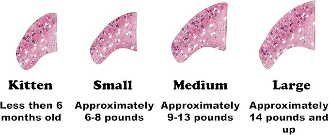 40 Pack Soft Nail Caps for Cat Claws Pink Glitter Medium