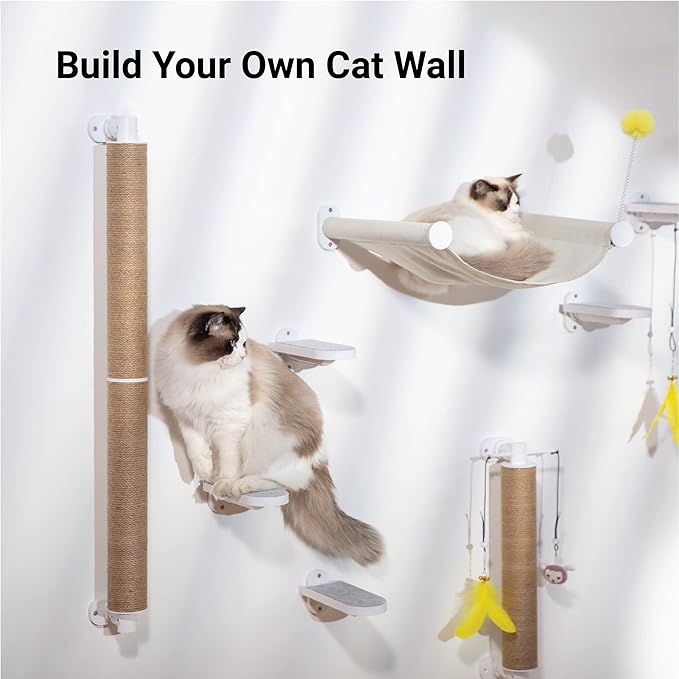 SVD.PET Cat Scratching Post, Kitten Scratcher with Replaceable Natural Jute Scratching Tube, Hanging Cat Toys Included.