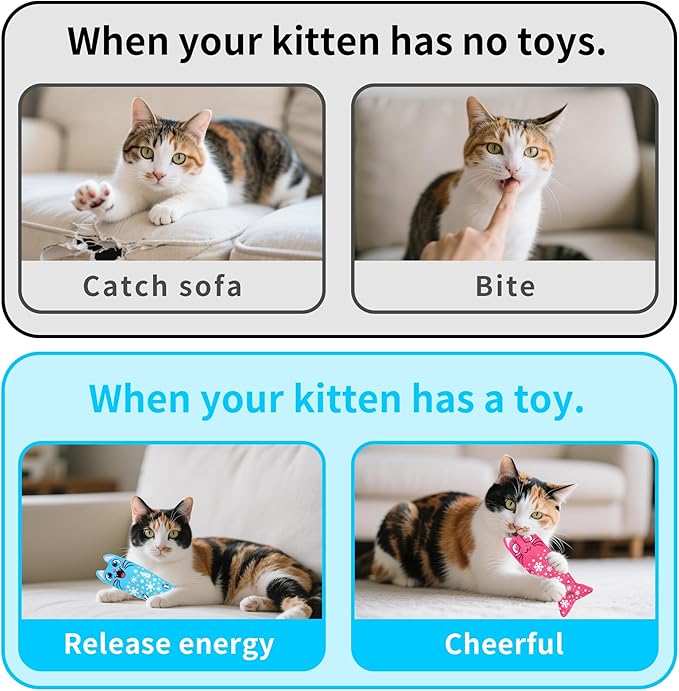 Winter Catnip Toys for Large Cats Adult Indoor Cat Plush Toys Crinkle Kitten Bite Dental Kicker Toy 6 Pcs