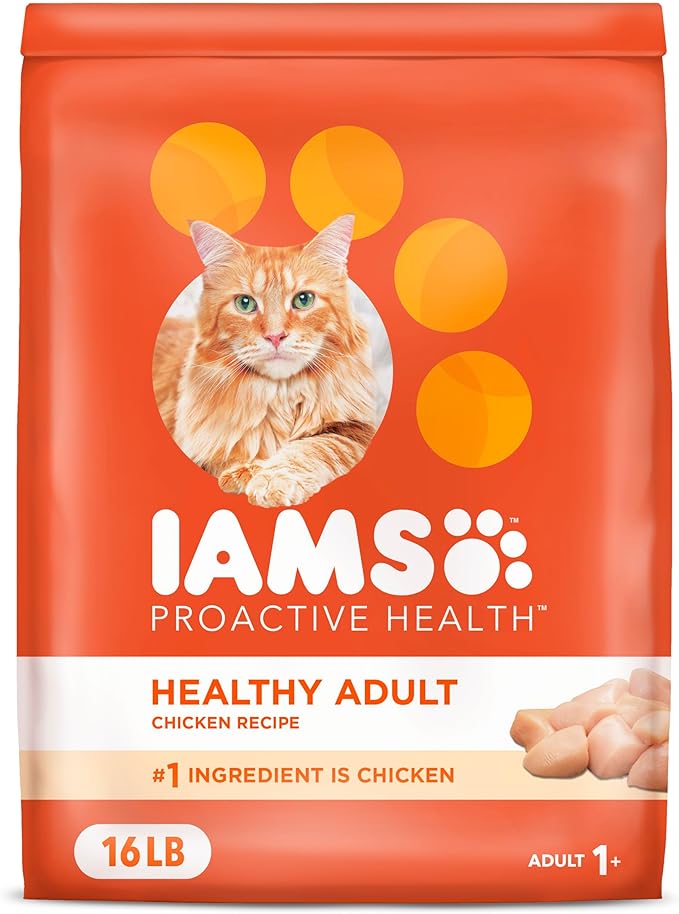IAMS Proactive Health Adult Healthy Dry Cat Food with Chicken, 16 lb. Bag