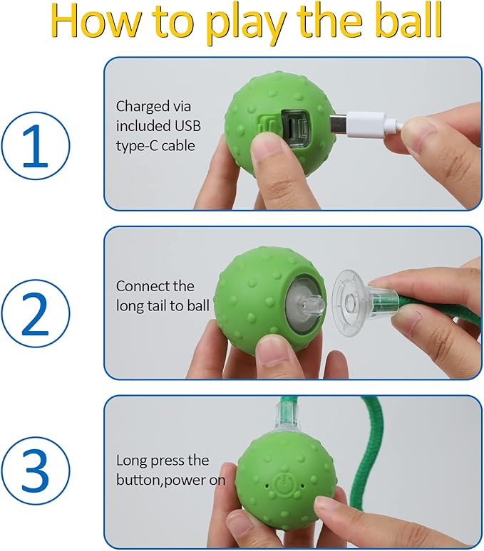 Interactive Cat Toys for Bored Indoor Adult Cats, Automatic Fast Move On Carpet, Bird Chirping & Motion Activated Cat Ball