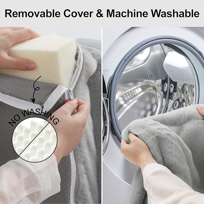 MEWOOFUN Orthopedic Dog Bed Sofa for Small Medium Dogs, Cat Bed for Indoor Cats, Egg- Foam Pet Bed Dog Couch with Removable Washable Cover and Non-Slip Bottom (Large, Grey)