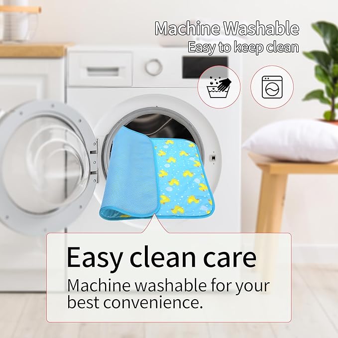 NACOCO Summer Pet Cooling Mat - Cat Dog Cushion Pad Sleeping Cool Ducks Comfortable Soft for Pets Kids and Adults (Blue Duck, M)