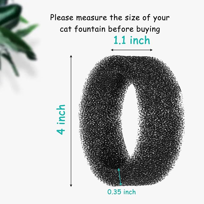 Cat Water Fountain Filters for Stainless Steel Pet Fountain, 8 Pack Pet Replacement Sponges