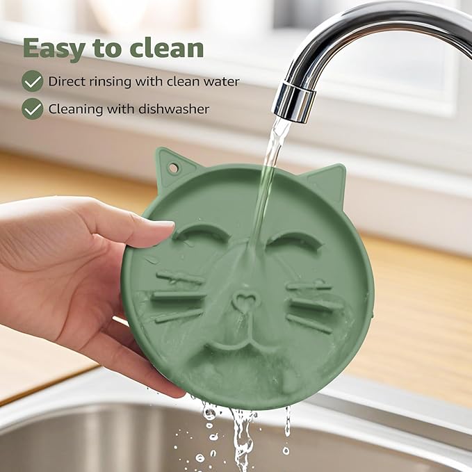 Coomazy Silicone Slow Feeder Dog Cat Bowls, Interactive Puzzle Toy for Pets Dry/Wet Food Training, Keeps Dogs Cats Busy, Prevents Puppy Kitty Overeating (Pink/Green 2pcs, 0.8 Cup)