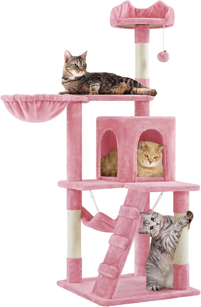 Yaheetech Cat Tree Tower for Indoor Kitten, Multi-Level Cat Towers Condo with Scratching Posts & Tunnel, Pet Furniture