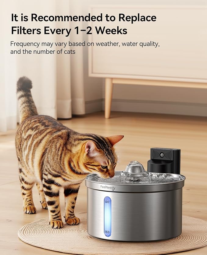 6 Pack Cat Water Fountain Filter & 6 Pack Pump Sponges Replacement for [FN-W19] - 6 Filters+6 Sponges