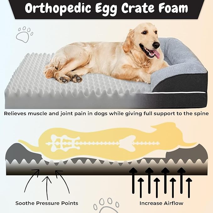 Cushion Bed for Pets Medium Size Calming Anti Anxiety Crate Bed Machine Washable Breathable Soft Padding (27.9" L x 22.8" W x 6.4" H)