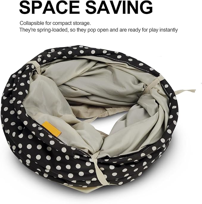 TTCAT Collapsible Classic Cat Tunnel Toys (49.2"),with Plush Ball, Easy to Clean,U-Shaped Cat Play Tunnel for Indoor Cat, Kitty, Kitten…