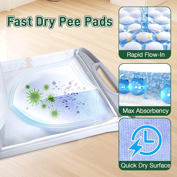 Litter Pads Compatible with Breeze Litter Box System, 50ct Super Absorbent Pee Pads for Cats, Odor Control Cat Pads Refills 16.9 X 11.7 Inch, Unscented