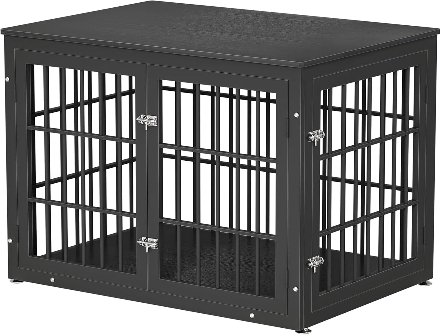 42 Inch Heavy Duty Dog Crate Furniture for Large and Medium Dogs, Decorative Pet House End Table, Wooden Cage Kennel Furniture Indoor, Black