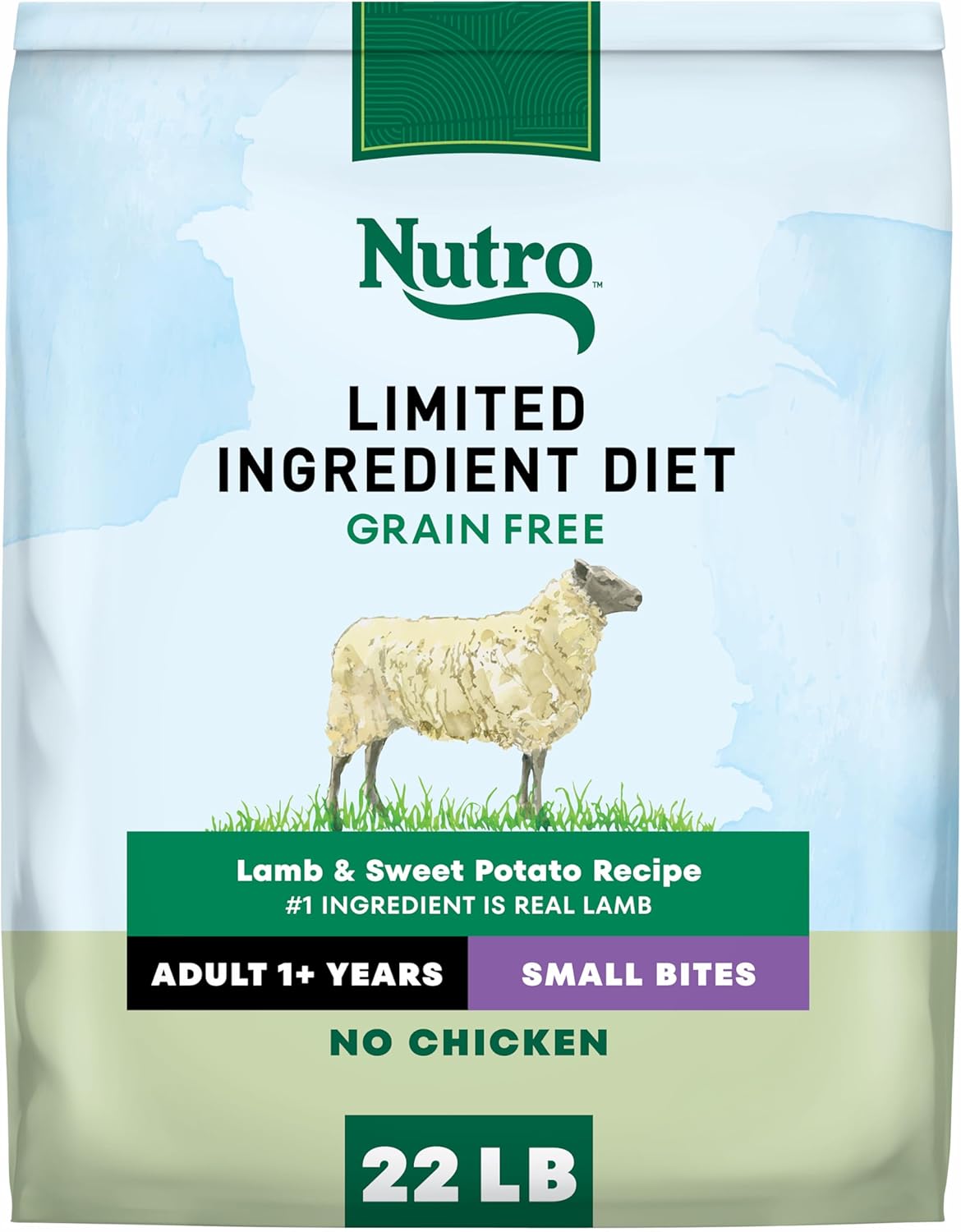 Nutro Limited Ingredient Diet Small Bites Adult Dry Dog Food, Lamb & Sweet Potato Recipe, 22 lbs.