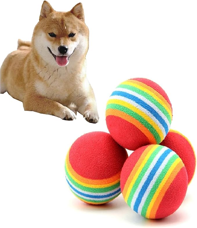 24 Pcs Colorful Soft Foam Rainbow Play Balls for Pet Dog and Cat (42cm) Ethylene Vinyl Acetate