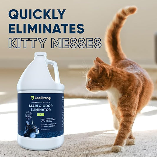 Cat Stain And Odor Remover| Enzyme Urine Odor Neutralizer - Stain Remover for Carpet, Litter Boxes, Bedding, and Laundry [Citrus Scent Gallon Value Size]