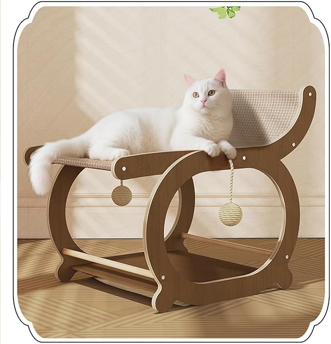 Mellowkin Cat Scratcher Couch, Double-Layer Lounger Cat Scratcher, The Claw Lounge, 2-in-1 Cats Scratch Pad and Lounger, Wear Resistant Scratching Sisal Chair for Indoor Cats (D)