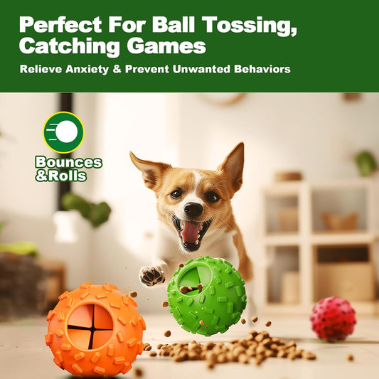 Treat Dispensing Dog Toys - Interactive Cognitive Dog Treat Toy,Puzzle Ball for Puppies & Small Dogs,Promotes Slow Eating, Reduces Stress,Perfect for Fetch,Chewing & Training