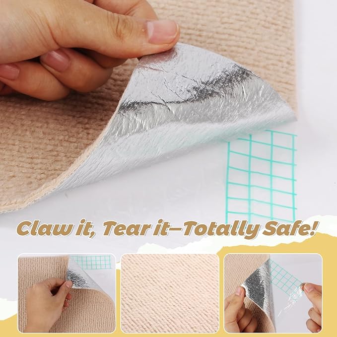 Rabbit Scratching Pad, 6.56 ft Self Adhesive Bunny Mat, Cuttable Rabbit Bedding Rug, Bunny Cage Accessories (6.56 ft)