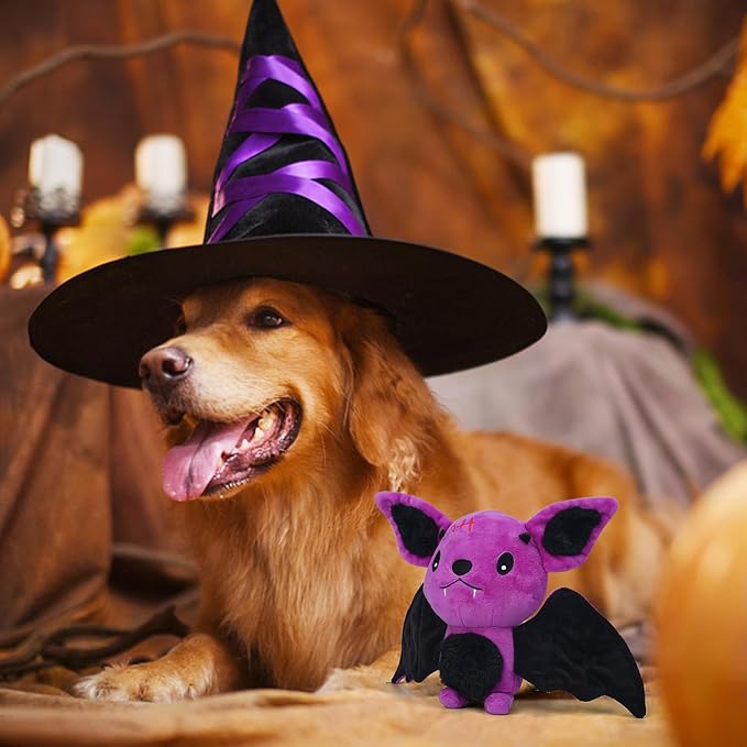 Blnboimrun Squeaky Dog Toys for Chewing, Interactive Plush Bat with Crinkle Paper, Durable Puppy Toys for Small Medium Large Dogs, Indoor Outdoor Pet Toy for Aggressive Chewers