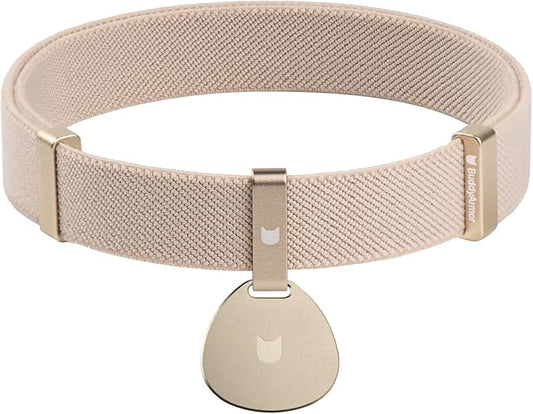 Safety Cat Collar and ID Tag Set - Elastic Quick Release Non Breakaway Personalized Anodized Aluminum Engraved Pet Name Tag, Lightweight for Kitten Small Large Cats