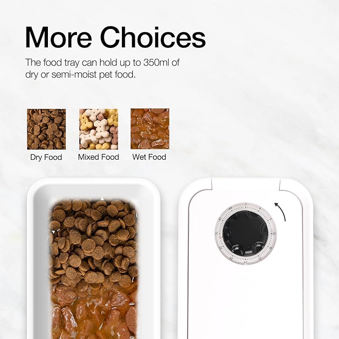 ALL FOR PAWS Automatic Cat Feeder Wet Food Dispenser - 1 Cup Compartment, 300ml Capacity Each, Includes Ice Pack, Dishwasher Safe Removable Trays (1 Meal)