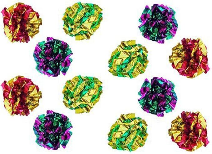 Original Mylar Crinkle Balls Cat Toys - 12 Pack