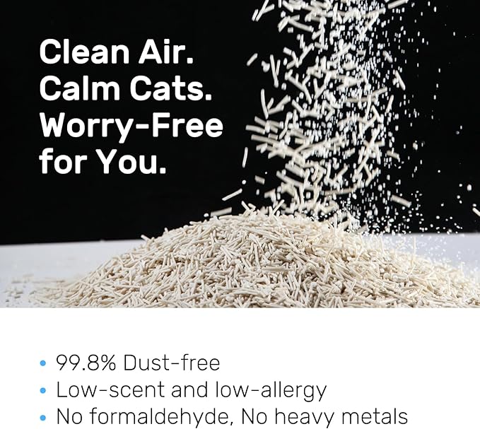 EcoFusion Cat Litter 3 Pack (8lb Each) Tofu & Corn Blend, Zero Powdering, Zero Mess, 99.8% Dust-Free, 98% Odor Control, Fast Clumping, Non-Stick, Includes Bonus Cat Scratcher