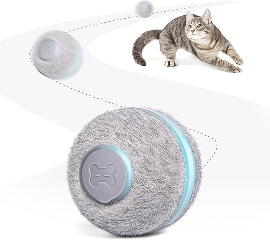 Cheerble Interactive Cat Toys for Indoor Cats, Automatic Cat Ball Toy for Bored Indoor Cats, Electric Kitten Toys with Light, Moving Stimulating Cat Toys,Grey