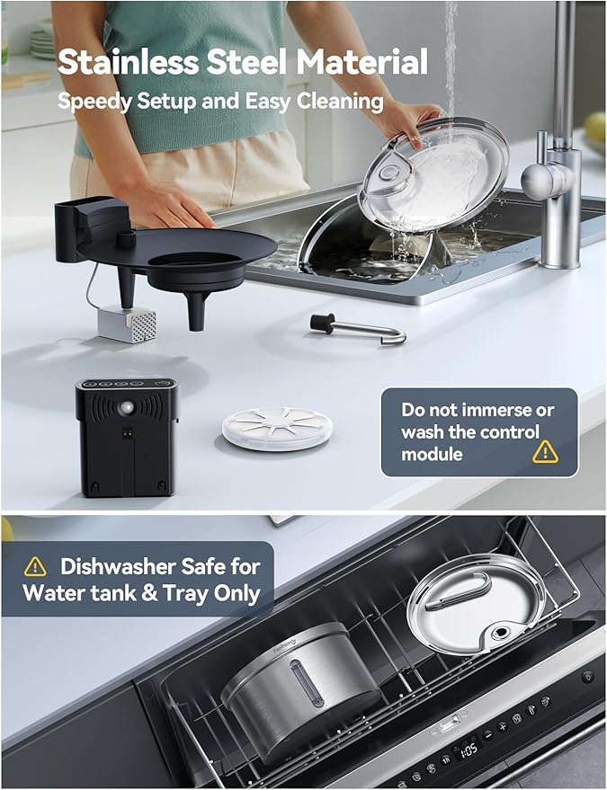 Wireless Cat Water Fountain Stainless Steel [Water & Battery Separation] FEELNEEDY Smart Pet Water Fountain, 4000mAh Battery Operated Water Fountain for Cats Dogs 3.5L/118oz + 6 Filters