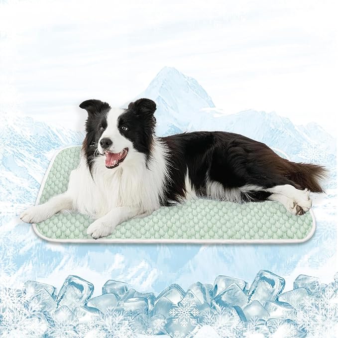 MICROCOSMOS Pet Cooling Mat & Sleeping Pad- Breathable Bubble Surface, EZ Clean. Keep Cooling for Pets, Kids and Adults in Summer.(Green, 36" x 24")
