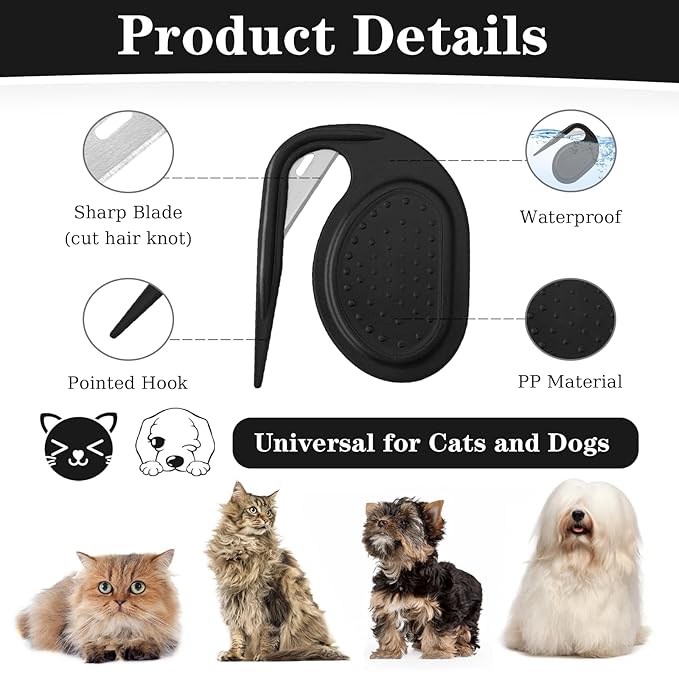 Multifunctional Pet Grooming Tool - Knotting Comb for Cats and Dogs, Hair Removal Tool for Loose and Knotted Fur, Knot Remover and Opener