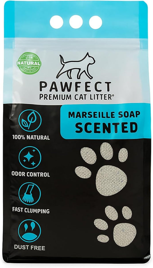 Marseille Soap Scented Clumping Cat Litter – 9.6 lb / 5L, Dust-Free, Odor Control